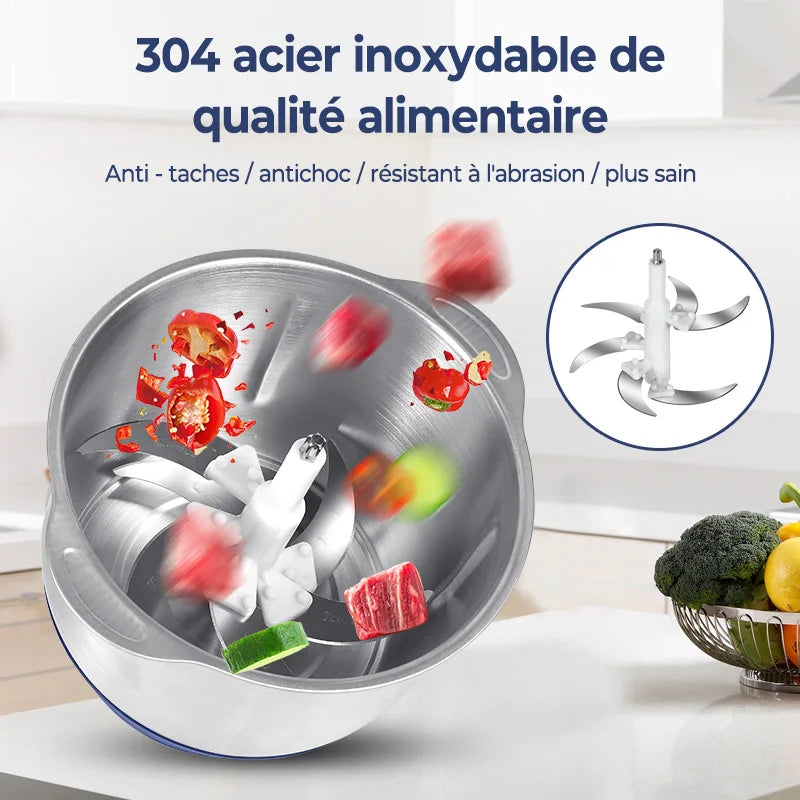 GrindPro™ – Hachoir Électrique Multifonction 5L