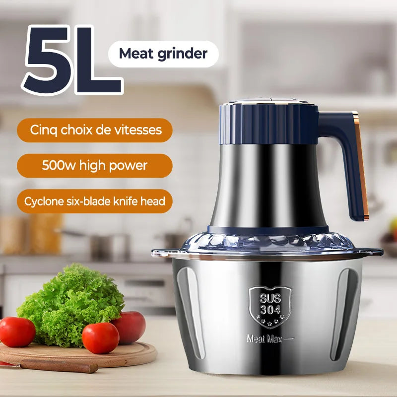 GrindPro™ – Hachoir Électrique Multifonction 5L